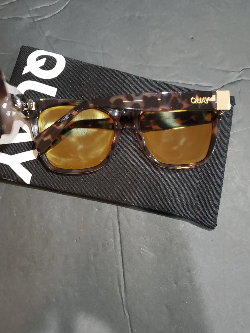 Quay after party oversized square tortoiseshell multi reflective sunglasses new‎